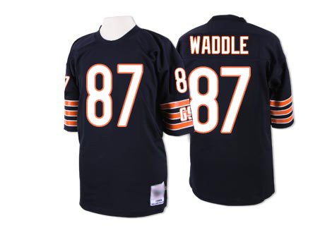 Chicago Bears Authentic Navy Blue Men Tom Waddle Home Jersey NFL Football #87 Throwback->chicago bears->NFL Jersey